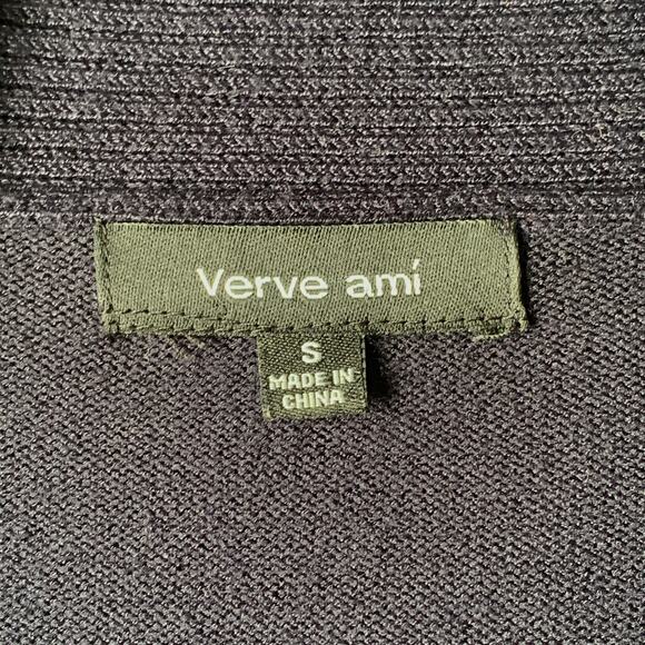 Verve Ami Navy Blue Cardigan Sweater Open Front Long Sleeves Size Small - Picture 10 of 14